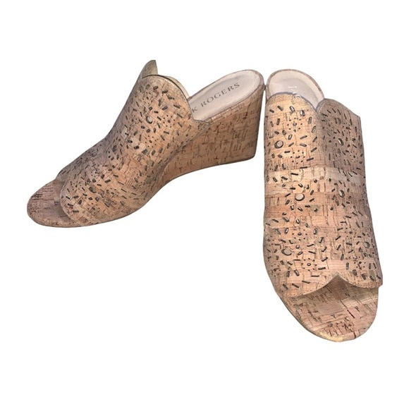 Jack Rogers Ronnie Tan/Brown Wedge Cork Sandal - Picture 1 of 12